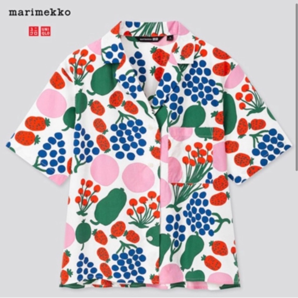 Marimekko x Uniqlo Floral Fruit Button Down Top